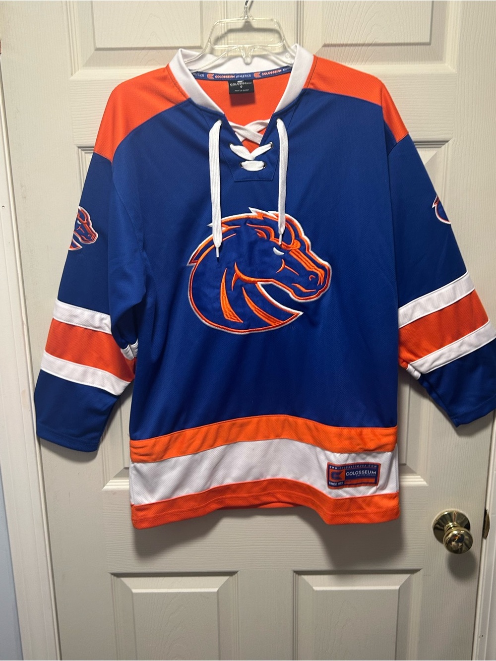 Boise State Broncos NCAA Colosseum Athletics Hockey Blue Jersey Size Small
